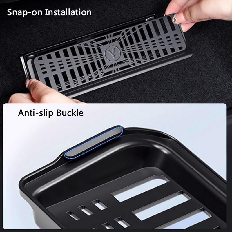 Arcoche Model Y Juniper Rear seat lower air outlet protective cover Air Flow Vent Grille Protection Rear Under Seat Air Condition Outlet Protector for 2025-2026 Tesla Model Y Juniper Accessories - Image 5